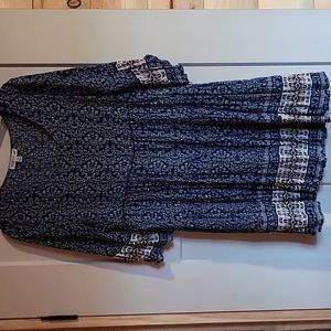 Navy Floral Babydoll Dress